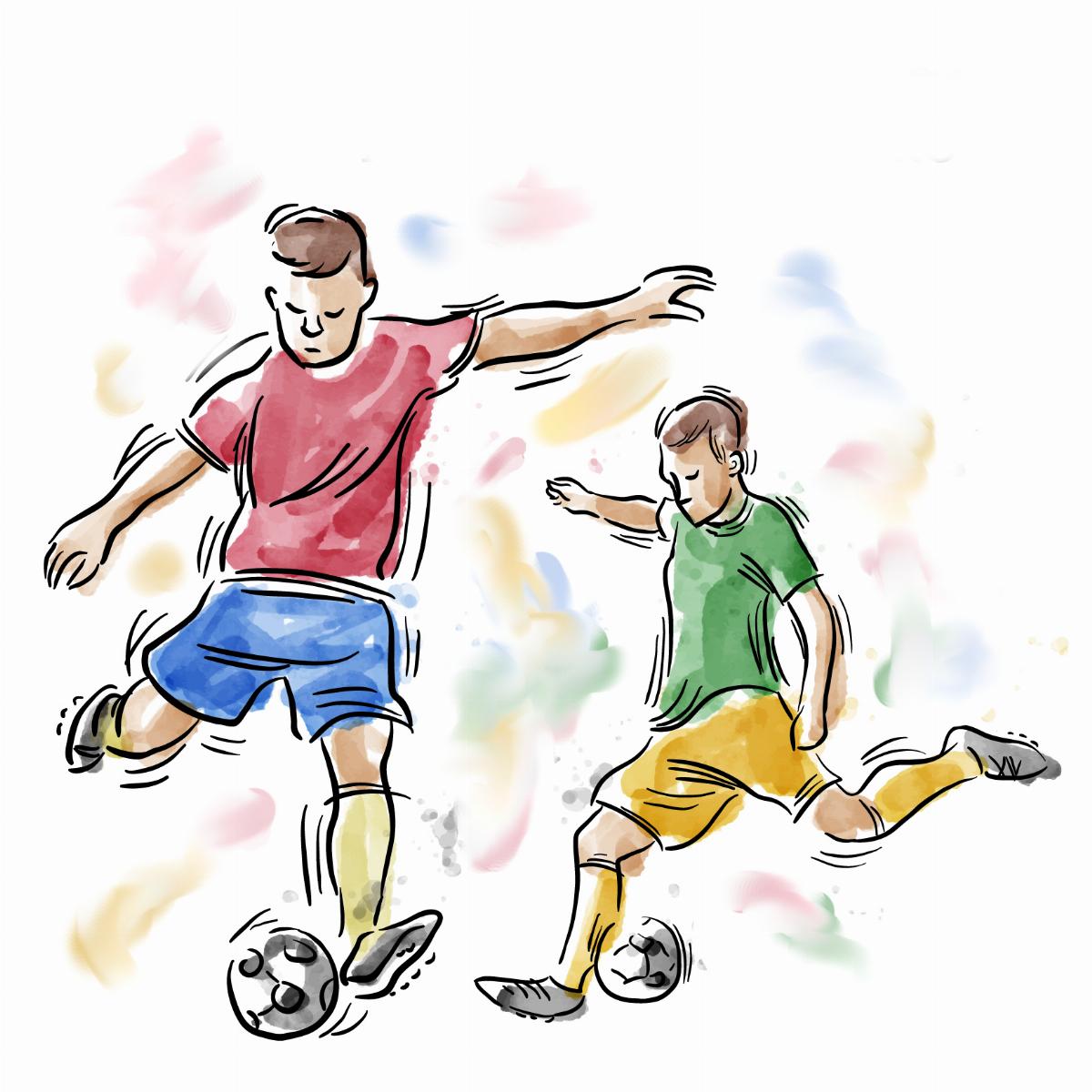 Два футболиста рисунок
